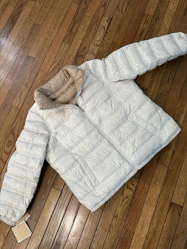 Giacca piumino Michael Kors reversibile polvere beige oro MK piumino 200$