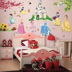 Disney White Princess Castle Wall Sticker Nursery Kids Girl Room Home Decor - Picture 1 of 9