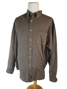 Sz XL Abercrombie And Fitch Shirt Men's Button Up Brown Check Long Sleeves - Picture 1 of 8