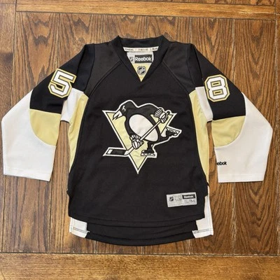 Camiseta deportiva negra juvenil Kris Letang #58 Pittsburgh Penguins NHL Hockey Reebok S/M Foto 1 de 4