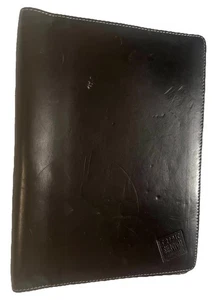VINTAGE COACH PLANER NOTIZBLOCK OFFENER ORDNER SCHWARZ LEDER SIGNATURFUTTER (8,5x6) - Bild 1 von 8