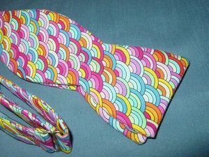 BEAU TIES LTD. Multicolor Rainbow Pride Cotton Men’s Bow Tie - Picture 1 of 4