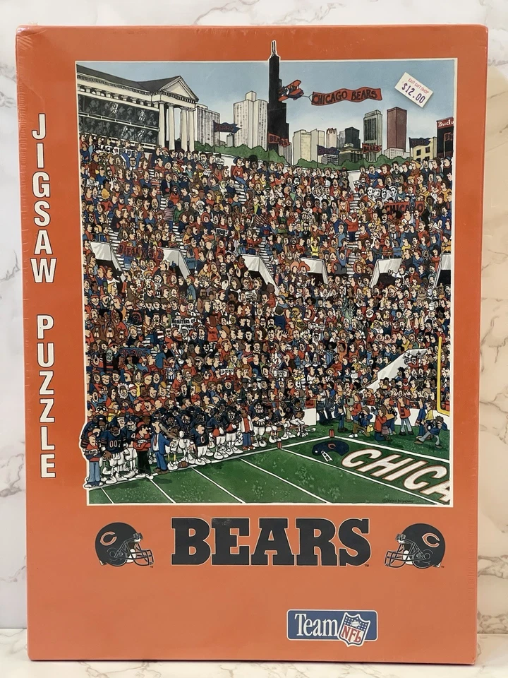 Vintage 1994 Chicago Bears Team NFL Fandemonium 500 Pc. Jigsaw Puzzle