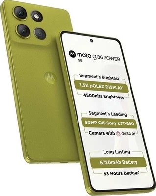 MOTOROLA G86 Power 5G (Pantone Golden Cypress, 128GB 8GB RAM) Dimensioni 7400 - Immagine 1 di 4