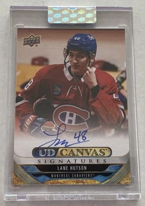 2024-25 Upper Deck Clear Cut Lane Hutson UD Canvas Signatures Auto RC (CS-LH) - Picture 1 of 2