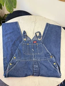 Peto de carpintero Dickies para hombre W40 denim utilitario ropa de trabajo babero azul - Imagen 1 de 18