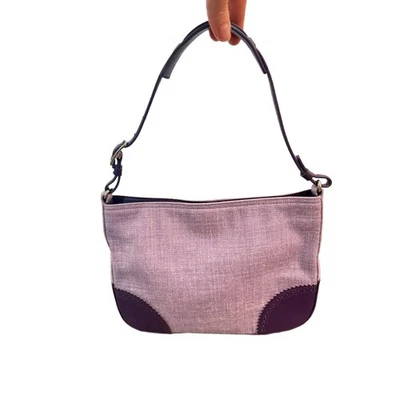 Rare Y2K Vintage Coach 8146 Girlie Herringbone Perforated Mini Hobo Bag - Image 1 of 4