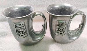 Tazza Vintage Peltro MICHELOB 1896 Corno Birra Noggin Stein Wilton Armetale - Foto 1 di 9
