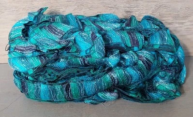 Red Heart Boutique Ribbon Yarn Blue Sparkle 1 Skein - Image 1 of 3