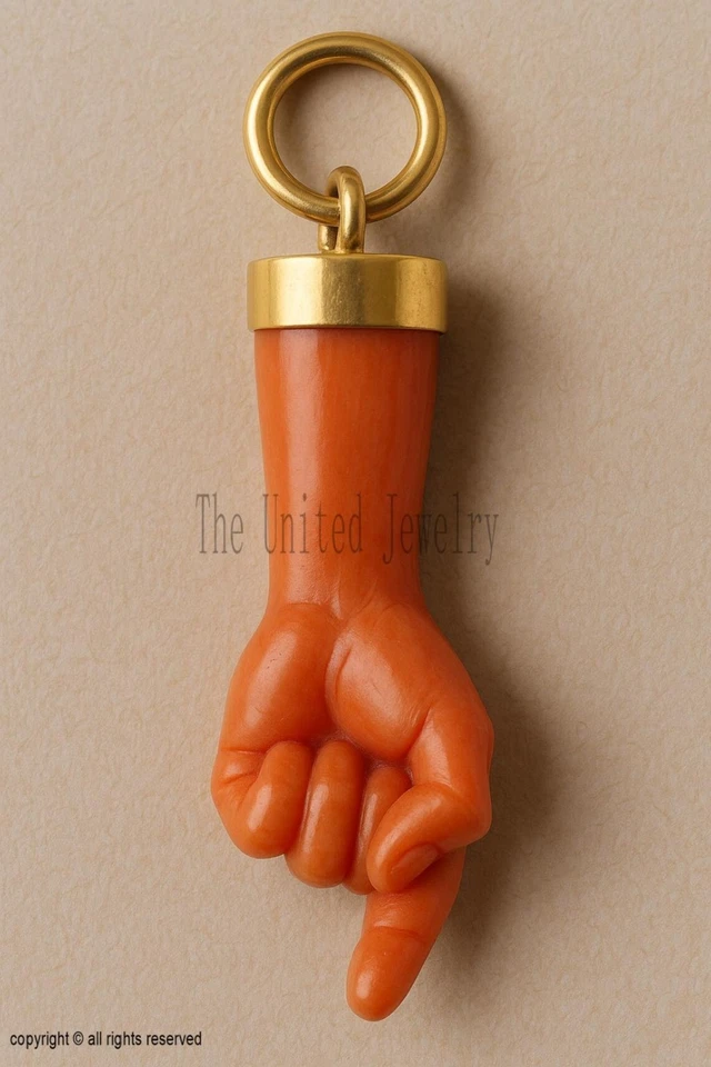 Colgante de mano Figa enchapado en oro de plata de ley: dije italiano de buena suerte Foto 1 de 1