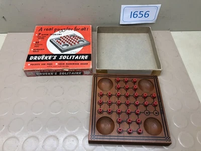 Vintage Drueke’s Solitaire Game #544 Hardwood Board - Image 1 of 4