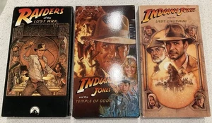 Raiders Of The Lost Ark Temple of Doom Last Crusade 1989 VHS Vintage Trilogy - Picture 1 of 18