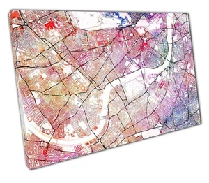 Chelsea London Aquarell Karte Wandkunstdruck - bereit zum Aufhängen Home Office Dekor - Bild 1 von 10