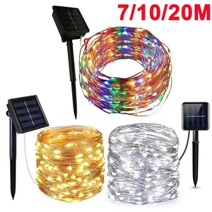 Xmas Garden Party Decor Outdoor Solar String Lights LED Waterproof Copper Wire - Picture 1 of 14