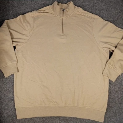 Dockers XXL Mens Quarter Zip Pullover Sweatshirt Beige Long Sleeve Casual - Image 1 of 4