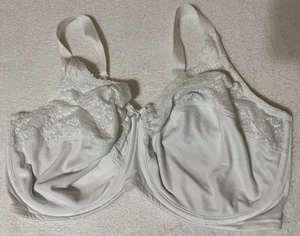 Lilyette Bra 42DDD Comfort Lace 0428 Underwire Minimizer White Bra Preowned - Picture 1 of 10