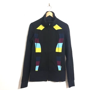 Lululemon Jacket Sz 12 / 14 Black Coloured Track Stretch Logo Zip Pockets Womens - Picture 1 of 8