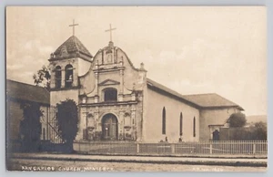 Iglesia de San Carlos Monterey California CA Tarjeta Postal con Imagen Real De Colección  - Imagen 1 de 2