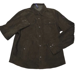 $898 Polo Ralph Lauren Reversible Gamuza Cuero Tafetán Camisa Chaqueta Para Hombres XL - Imagen 1 de 14