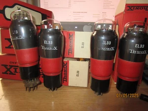 EL33 TRONIX BY RT? SMOKE GLASS VERY RARE VERSION LAMPE TUBE RÖHRE VALVE 4PC - Picture 1 of 19