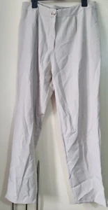 New Boohoo petite woven tailored smart trousers stone cream beige button size 16 - Picture 1 of 4