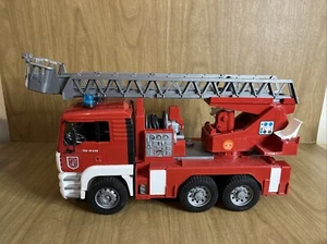 Vintage 2001 Bruder Large Red Fire Engine Truck Ladder Germany For Parts Repair - Picture 1 of 16