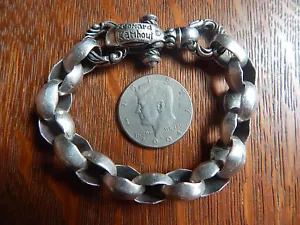 Vintage Leonard Kamhout Sterling Silver Large Mens Chain Bracelet 8.5 in 83.8 gr - Picture 1 of 6