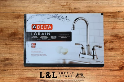 Delta Lorain Stainless Double Handle Bar and Prep Kitchen Faucet 28716LF-SS - Image 1 of 2