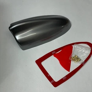 1x Silve Shark Fin Auto Antenna FM Signal Amplifiers Car Roof Decorative Sticker - Picture 1 of 4