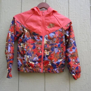 Nike Windrunner Printed Jacket Girls M Sportswear Hoodied Full Zip Pockets Fall - Picture 1 of 14