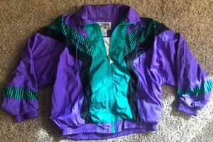 CASUAL ISLE Nylon Windbreaker Zip Jacket - Small (Purple) - Picture 1 of 3