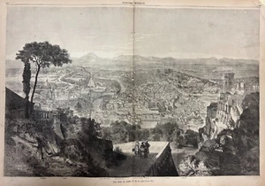 1867 Harpers Weekly Centerfold - Bird's Eye View of Rome - Picture 1 of 1