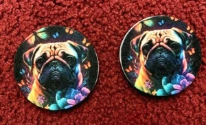 PUG DOG POSAVASOS COCHE-2-PK PARA EVITAR PORTAVASOS PEGAJOSOS - Imagen 1 de 1