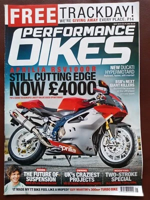 PERFORMANCE BIKES Magazine -MAY 2013 - HYPERMOTARD - RSVR - APRILIA RS485 -  -  - Image 1 of 2