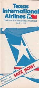 Texas International Airlines timetable 1975/06/01 - Picture 1 of 3