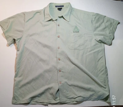Mens Size 4XL Mint Green  Devon & Jones Ireland Celtic Knot Button Camp Shirt - Image 1 of 4