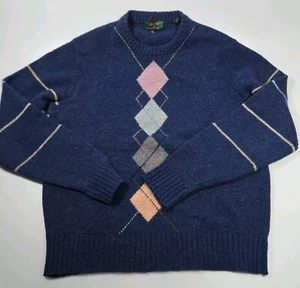 Colours Alexander Julian Wool Argyle Oversize Sweater XL Academia Preppy - Picture 1 of 9