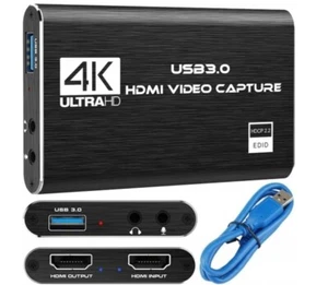 4K Video Capture Card USB 3.0 Audio Video Game Capture Device 1080P HDMI 60fps - Afbeelding 1 van 13