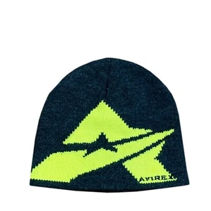 Gorro de punto vintage Avirex carbón/amarillo - Imagen 1 de 3