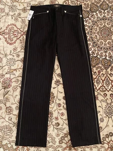 Rugby Ralph Lauren Black Wool Twill Striped Tuxedo Pants Sz 28 NWT - Picture 1 of 7