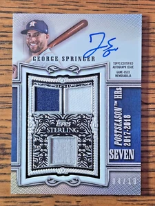 2020 Topps Sterling Triple Patch Autograph George Springer /10 Astros #SWAR-GS - Picture 1 of 2