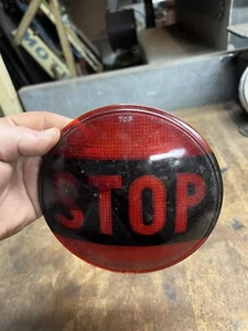 VTG Red Stop Cats Eye No 100 Tail Brake Light Lamp Glass 6.25” Lens Auto Parts - Bild 1 von 10