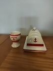 Anchor Butter Red & Cream Toast Rack And Egg Cup 