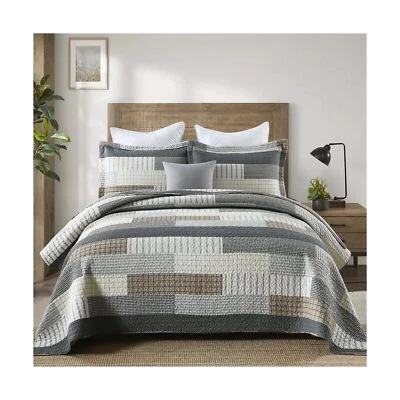 Quilts King Size, King Quilt Bedding Set Bedspread, 100% Cotton Patchwork Qui... - Image 1 of 4