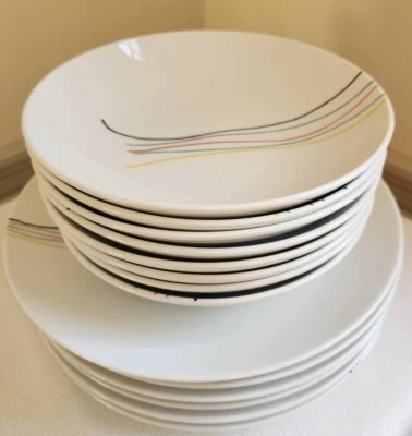 Studio Nova цветные нити 6 обеденных тарелок 10 7/8 дюйма и 8 чаш 8 1/4 дюйма на выбор! - Изображение 1 из 4