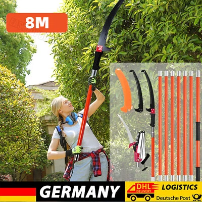 WOWSPEED Seghetto telescopico in alluminio sega per alberi con 8 aste telescopiche 2,24 m - 8,24 m regolabile DE