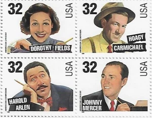 US American Songwriter 32c Stamp Block of 4 Scott #3100-3103 - Picture 1 of 1