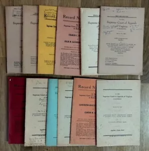 12 Legal Briefs Virginia Supreme Court 1940-50s Property Real Estate Inheritance - Picture 1 of 7