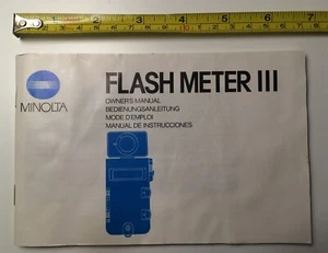 MINOLTA FLASH METER III MANUAL Used - Photo 1/15