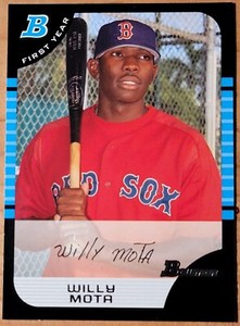 2005 Bowman Baseball WILLY MOTA "First Year" Rookie Card (Boston Red Sox) #314